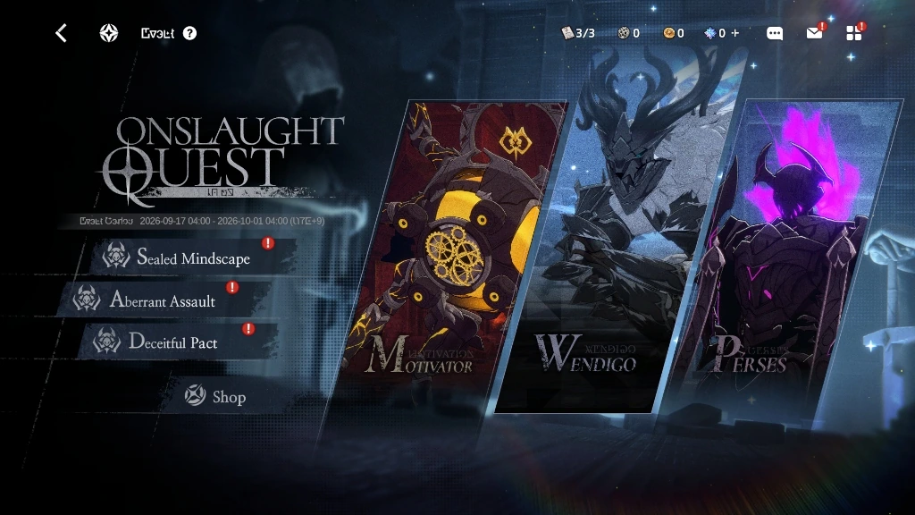 Onslaught Quest Boss Challenge Screen